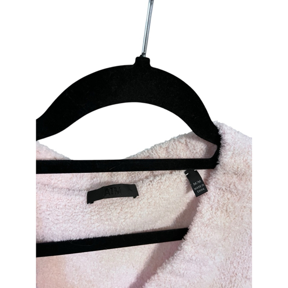 ATM Anthony Thomas Melillo Chenille Sweater Peach Blush Size Medium Soft Pocket - Picture 4 of 4